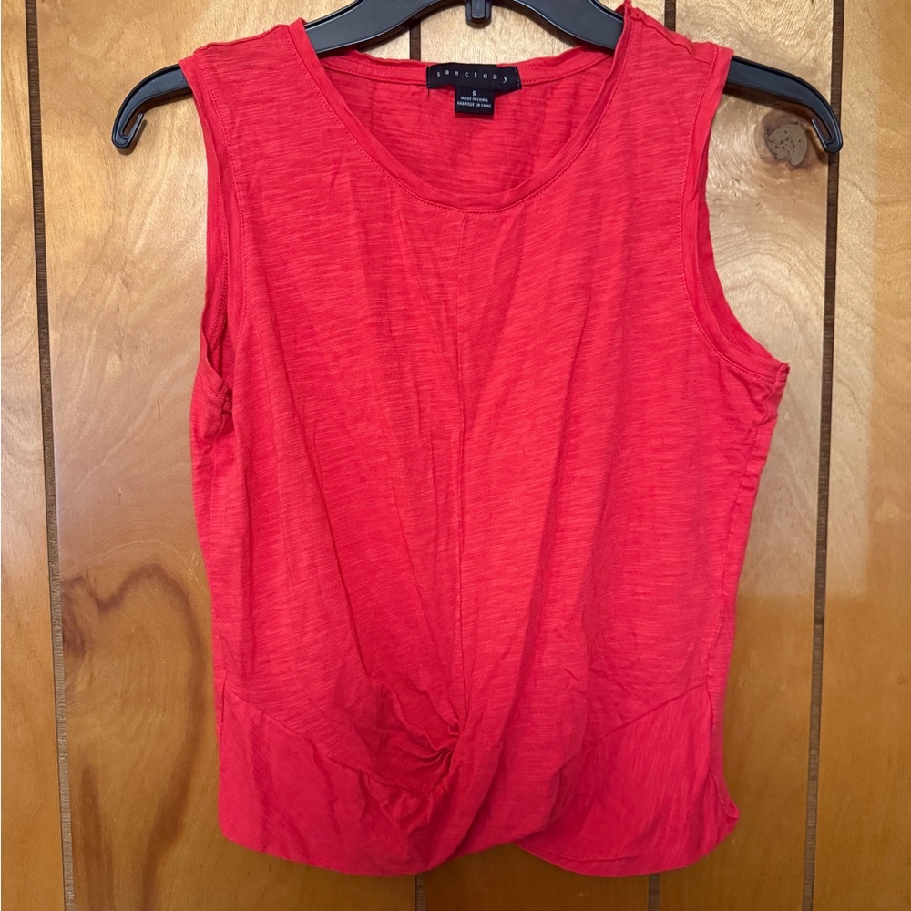Sanctuary Red Sleeveless Tank Top with Crew Neckline